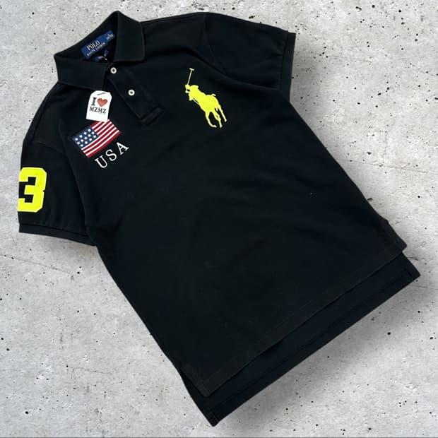 [S] 폴로 랄프로렌 블랙 USA 반팔 카라티 A800