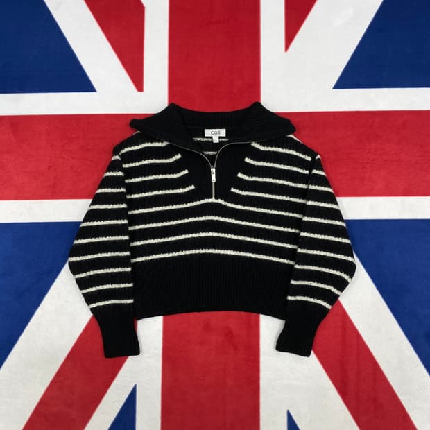 COS 반집업 크롭니트 여성 S 