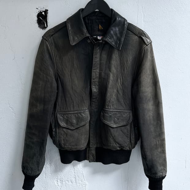 90's USA Made 아비렉스 A2 레더 봄버 자켓