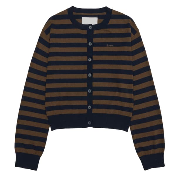 아메스 AMES STRIPE ROUND NECK CARDIGAN