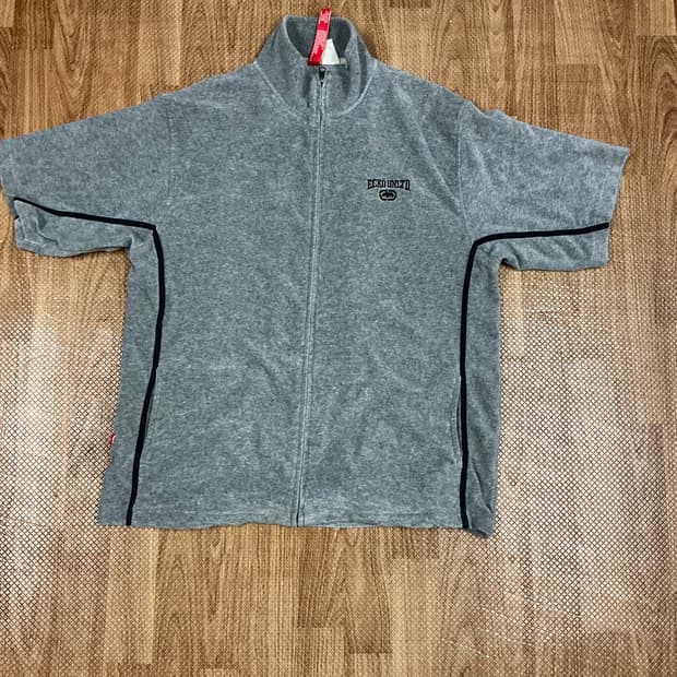 타월 재질 오버핏 반팔 집업