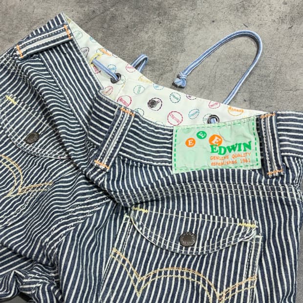 EDWIN 히코리 스트라이프 팬츠