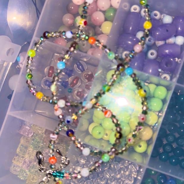 bubble 핸드메이드 비즈 목걸이