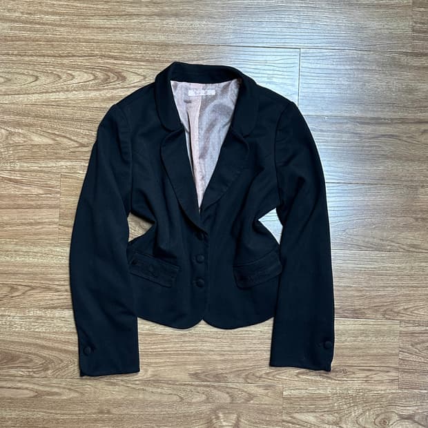 빈티지 블랙 핑크 리본 자켓 히메갸루 로걀 라떼 모리걸 발레코어 긱시크