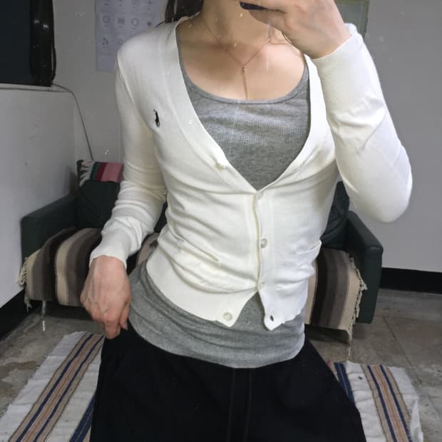  투티/A9 폴로 랄프로렌 피마코튼 우먼스 가디건 슬림핏 러블리 스포티
