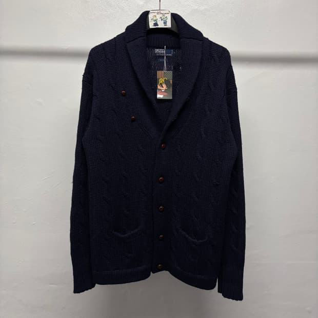 폴로 랄프로렌 울 숄카라 가디건