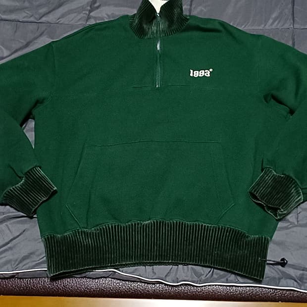 1993스튜디오 반집업 오버핏기모맨투맨 105 가슴65 기장70