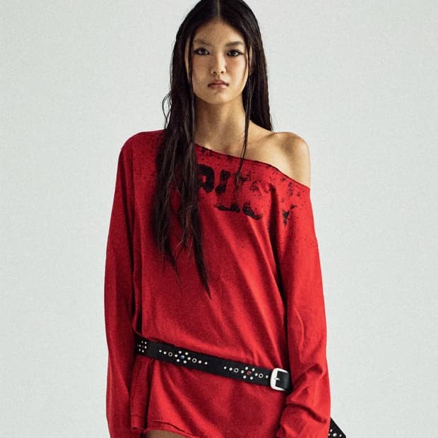 더바이닐하우스 LOOSE FIT UNBALANCE LS TEE(W) RE