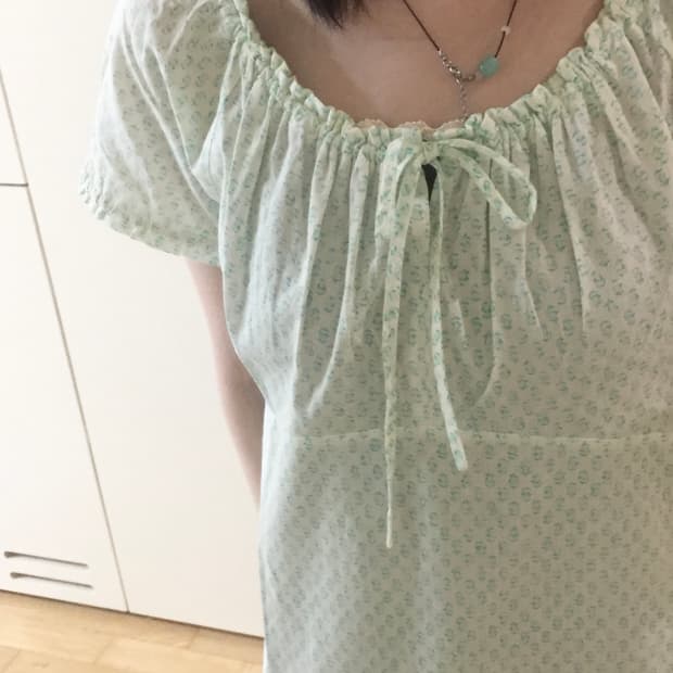 일본빈티지 민트패턴 홈웨어 원피스 츠모리치사토