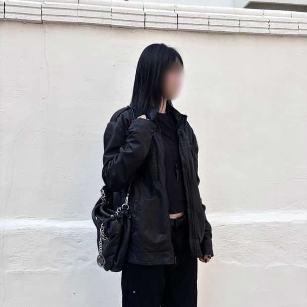 Vintage zipper leather jacket