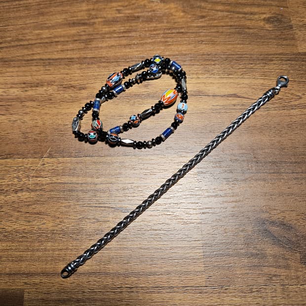 Aekki 애끼 실버 체인 팔찌, 듀얼 플라야 블랙나잇 팔찌 판매합니다.