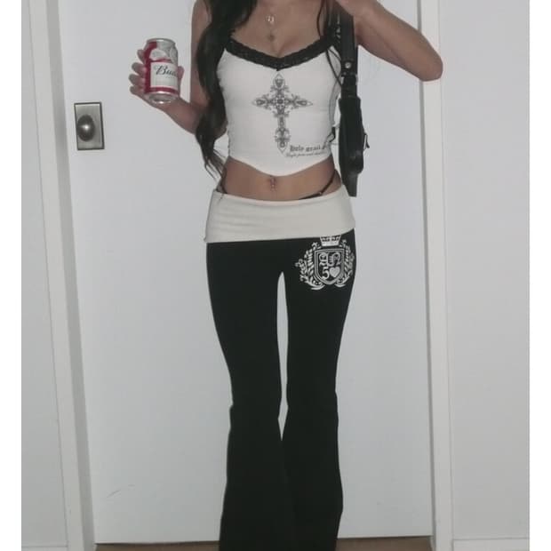 엔젤넘버555 부츠컷 폴디드 팬츠