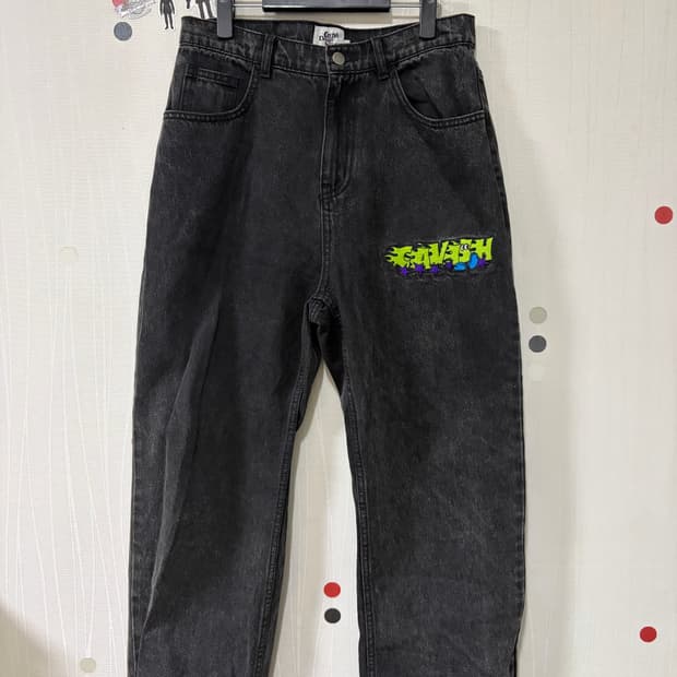 Cavish Design Seller 흑청 와이드 데님 M