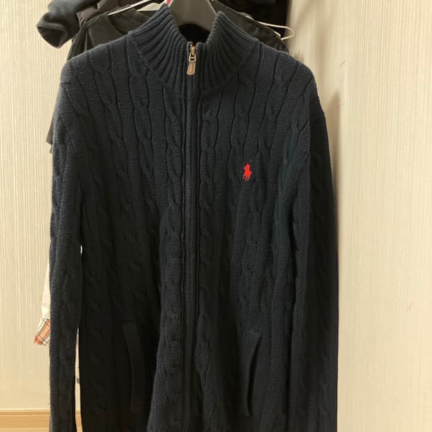 폴로 랄프로렌 케이블 풀집업 니트 S급