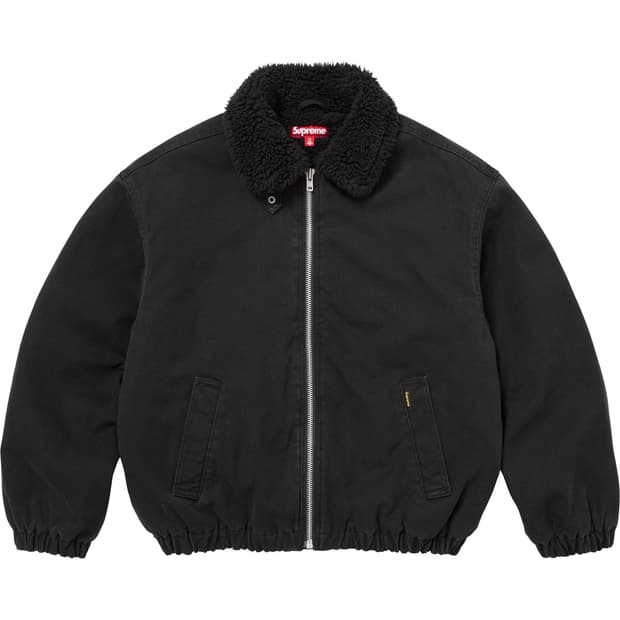 슈프림 포우 셔링 라인드 봄버 자켓 블랙 - 25FW M 