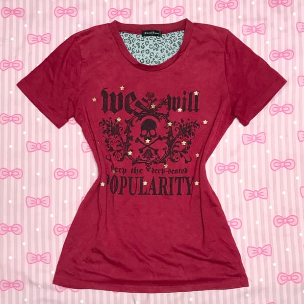 해골 그래픽 펑크 레드