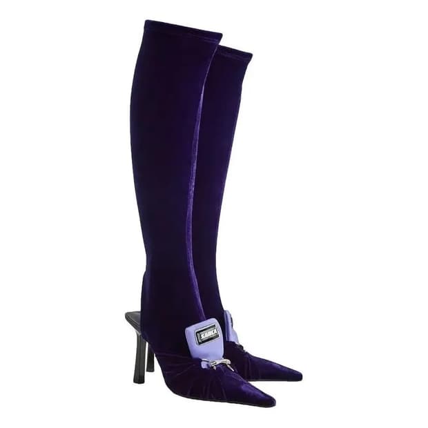 안쿠타 사르카 벨벳 니하이 부츠