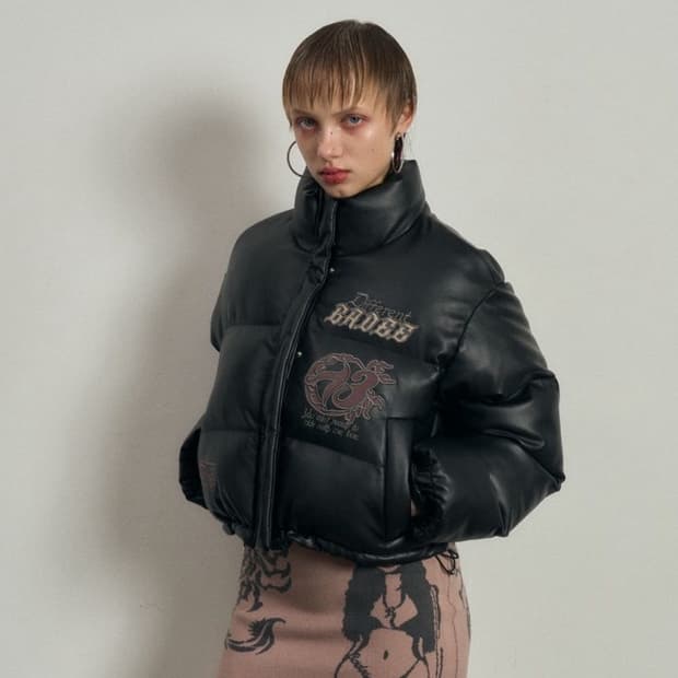 배디 레더 숏패딩