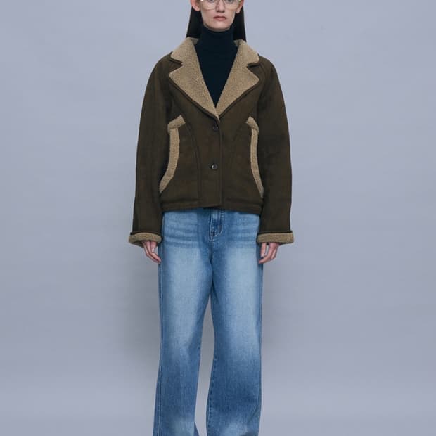 파르티멘토 우먼 스웨이드 쉬얼링 코트 무스탕 브라운 (실사 o)