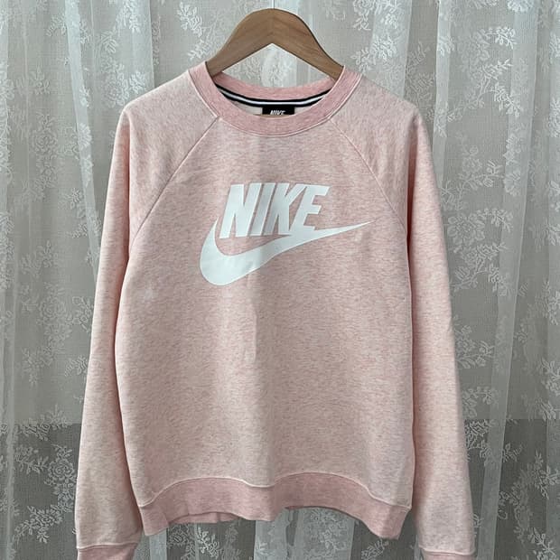 M) 나이키 스우시 기모 맨투맨 핑크