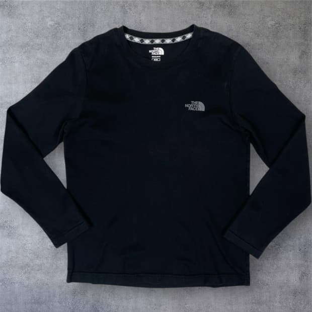 노스페이스 블랙 로고 롱슬리브 긴팔 티셔츠 M(95)