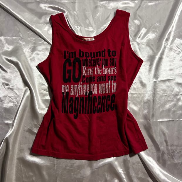 red punk y2k sleeveless