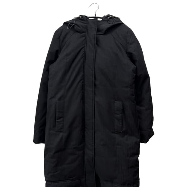 듀엘 덕다운 롱 패딩 야상 자켓 블랙