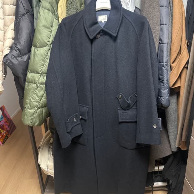 홀리선 21FW 다크 네이비 울 발마칸코트