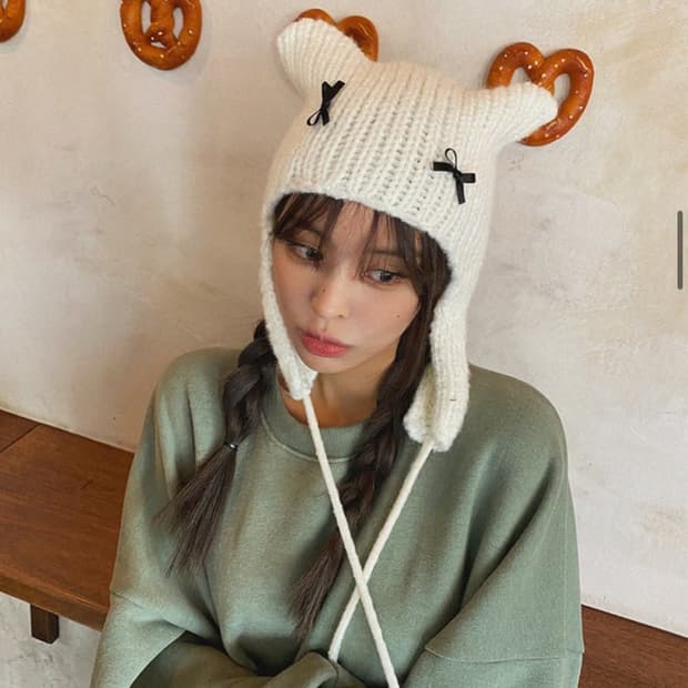 고양이 비니 니트 모자 귀돌이