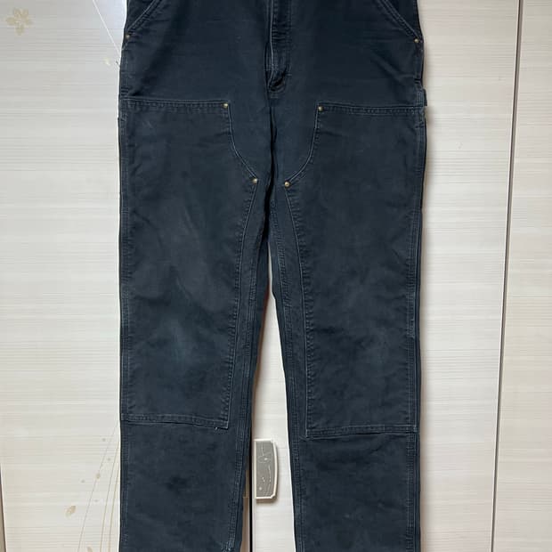 칼하트 빈티지 더블니 블랙 맥시코 38x34