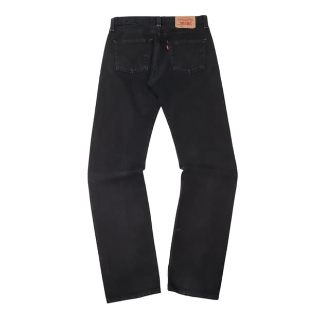리바이스 501 스트레이트 레그 버튼플라이 블랙 데님팬츠 