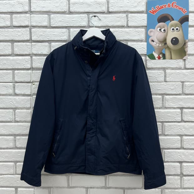 미국 빈티지 폴로 랄프로렌 네이비 바람막이 기모자켓-M 95