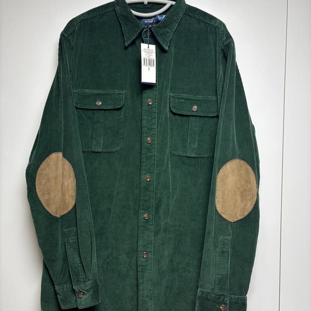 [XL] 폴로 클래식핏 스웨이드 패치 코듀로이 셔츠