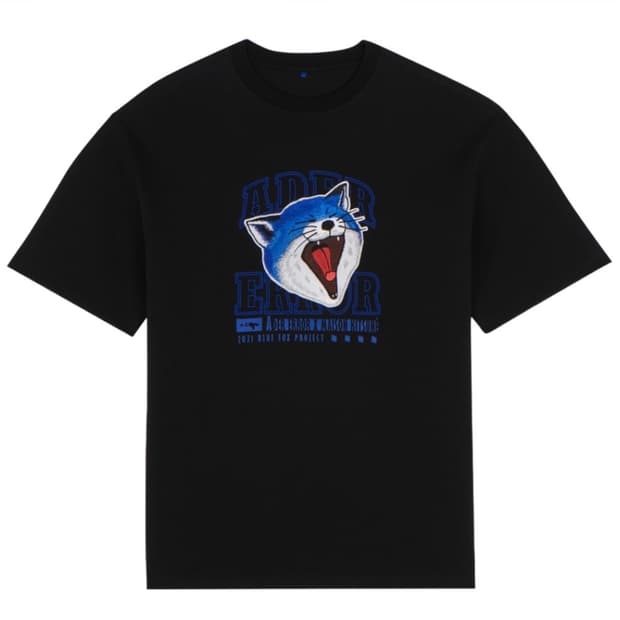 (새상품 L)아더에러x메종키츠네 얀폭스 반팔 블랙  