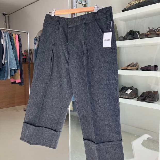 DSQUARED2 헤링본 울 크롭 슬랙스 28