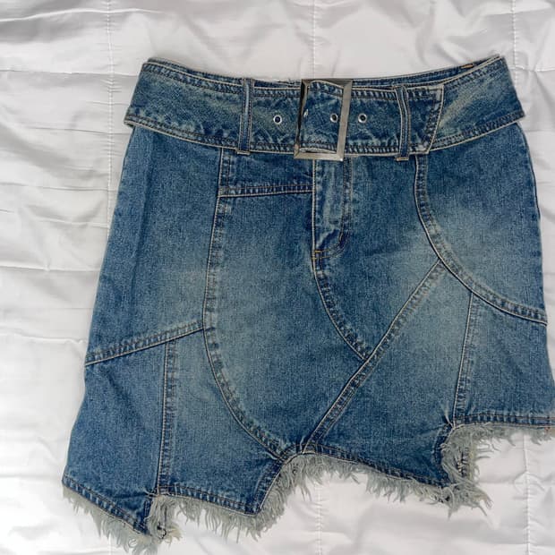 vintage denim mini skirt