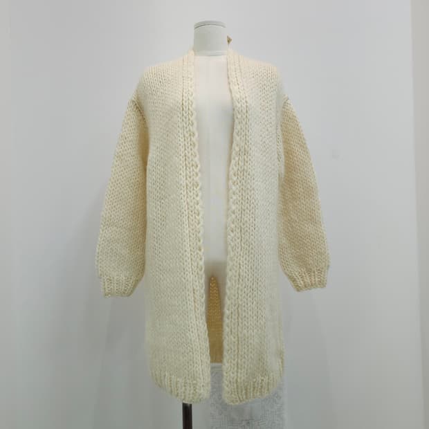 무인양품 MUJI 울 100% 핸드메이드 롱가디건