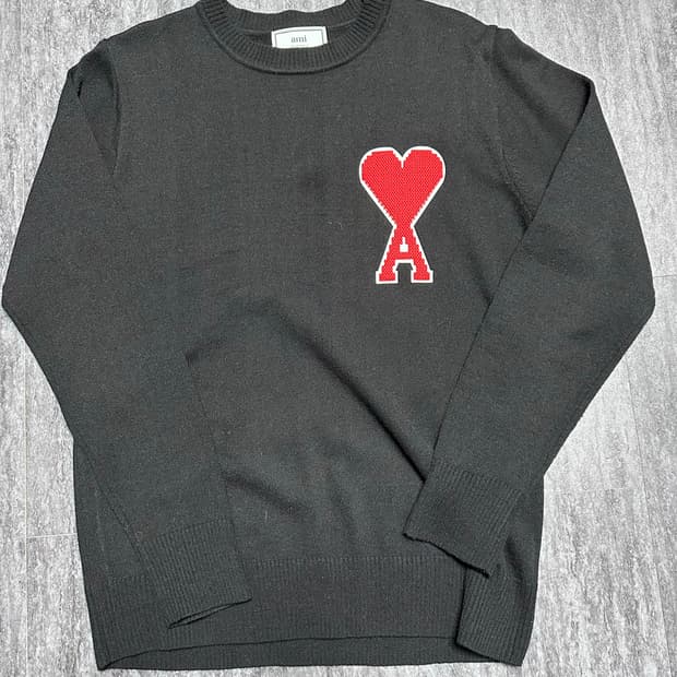 아미 여성 블랙니트L