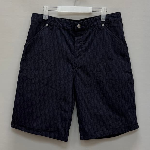 디올 오블리크 카스리 코튼 데님 카펜터  쇼츠 팬츠 ( 34 )