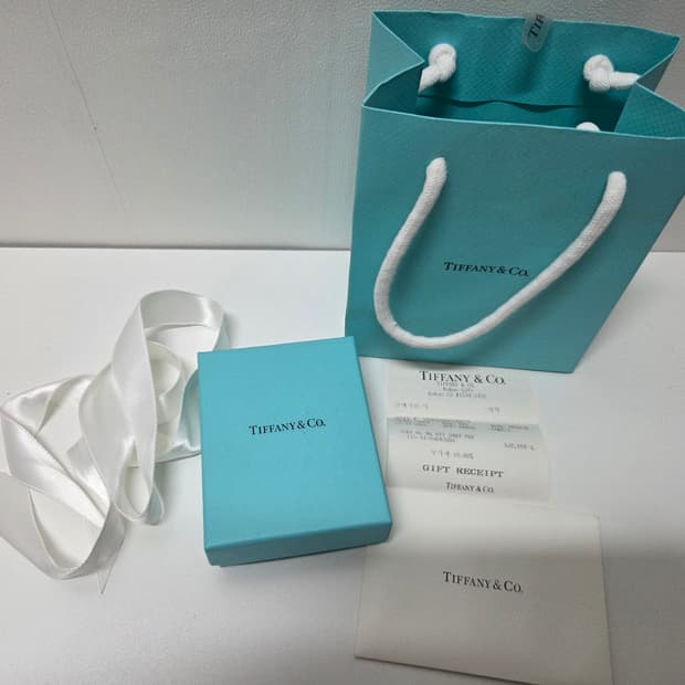 티파니 더블하트 목걸이 민트