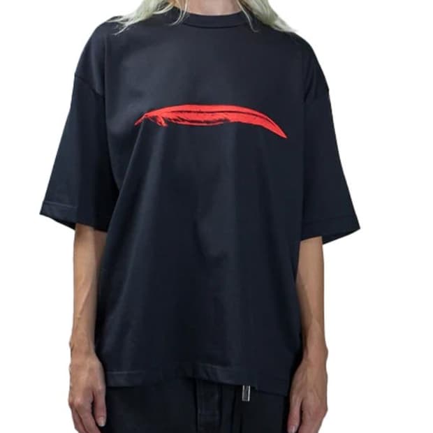 앤드뮐미스터 레드프린팅 오버사이즈 티셔츠