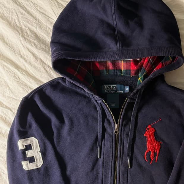 폴로 빅포니 후드집업 네이비