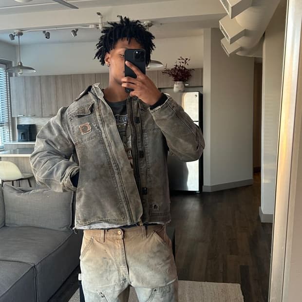 칼하트 브라운 더블니 카펜터 팬츠 B01BRN