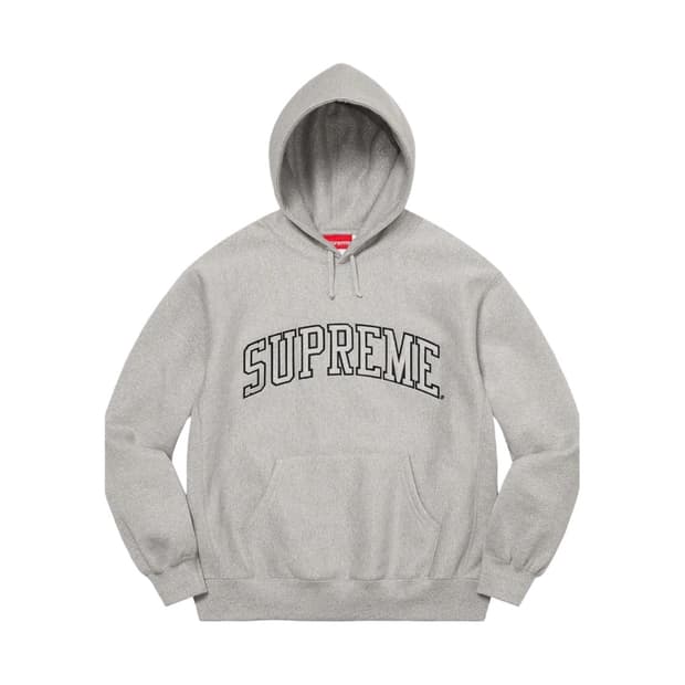 슈프림 글리터 아크 후드 스웨트셔츠 헤더 그레이 XXL