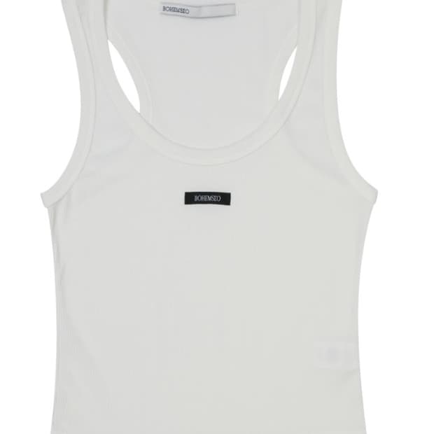 보헤미안서울 베이직 슬리브리스 크롭탑 화이트 아이보리