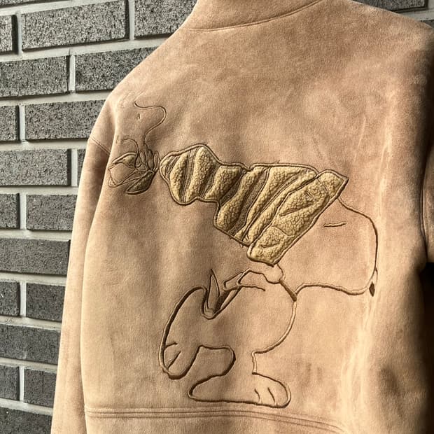 GREEN CLUBS x SNOOPY 스누피 시어링자켓 브라운