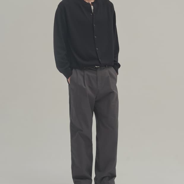 인더로우 WOOL SILK CREW KNIT CARDIGAN