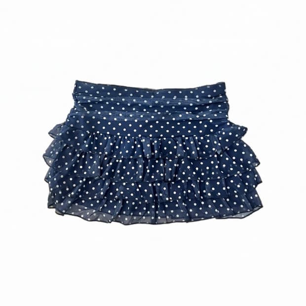 Navy Dot Mini Skirt 캉캉 미니스커트