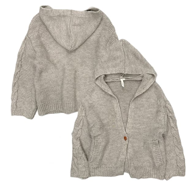 oatmeal knit hood cardigan
