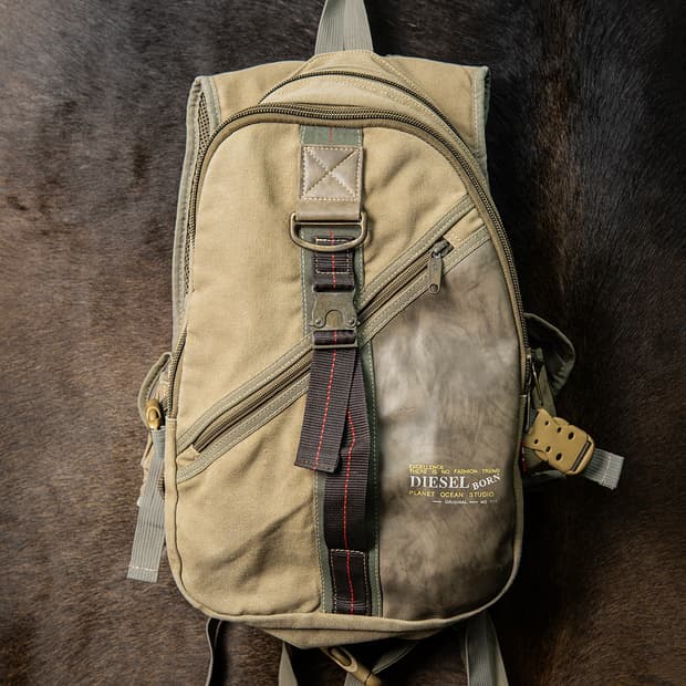 90s~ 디젤 스페어 파츠 테크 캔버스 백팩 